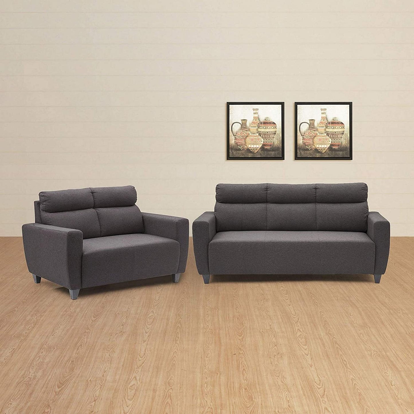 Zolo Suede Sofa Set in Grey Color