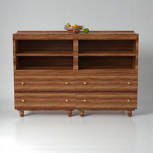 Load image into Gallery viewer, Stava Modular Credenza System | Solid Walnut/Teak/Oak Wood (4x2) | 5.5 Feet Length
