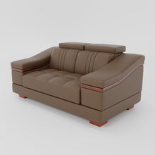 Load image into Gallery viewer, Leather Sofa Rossato | Adjustable Headrest &amp; Wooden Panel Armrests | Premium Design with Console Options: Speakers, Storage, &amp; Cup Holders | Direct from Factory
