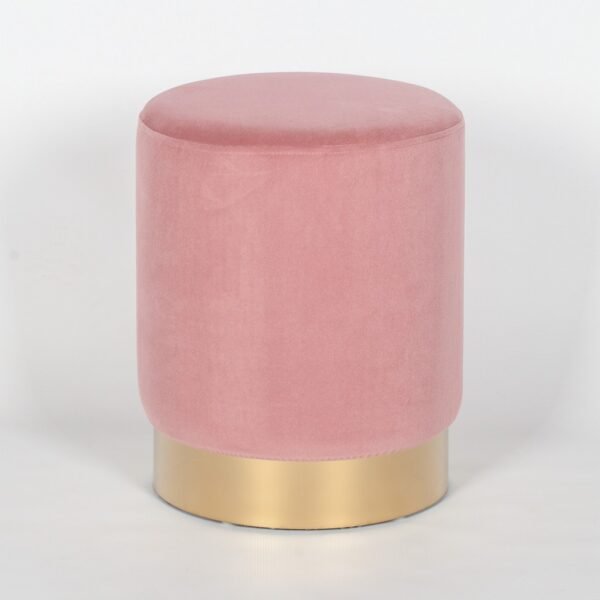 Paradise Round Ottoman In Velvet Fabric