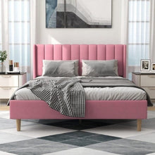 Load image into Gallery viewer, Ayzal Upholstered Bed Without Storage In Suede
