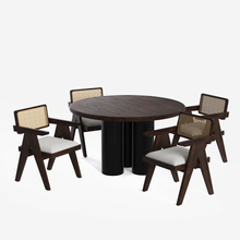 Load image into Gallery viewer, Amor-Pierre Textured Walnut Dining Table Set -  2, 4 &amp; 6 Seater/ All sizes
