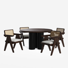 Load image into Gallery viewer, Amor-Pierre Textured Walnut Dining Table Set -  2, 4 &amp; 6 Seater/ All sizes
