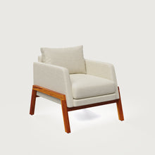 Load image into Gallery viewer, Arte Accent Chair Honey on Sheesham and Almond Latte Luxury Fabric
