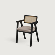 Load image into Gallery viewer, Bob Rattan Chair - Set of Two - Black on Sheesham and  Fur Beige Seats
