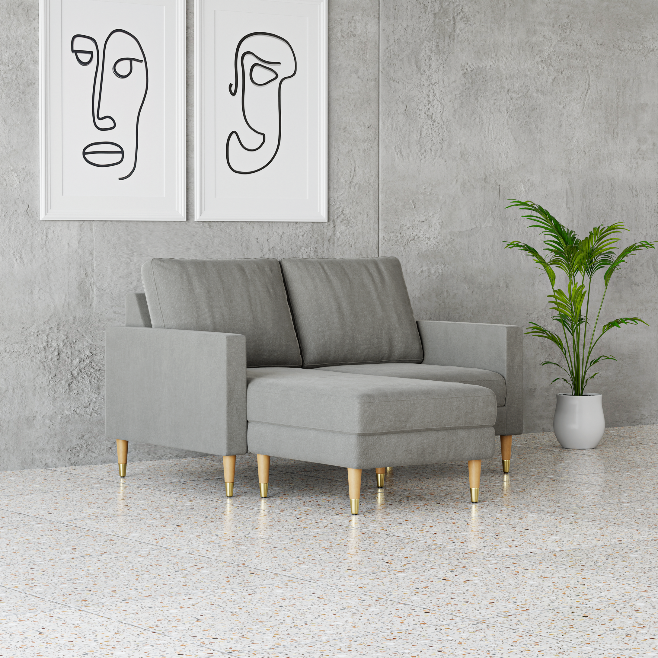 Lore Sofa | Small L-Shaped Sectional with Chaise (5 feet)