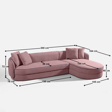 Load image into Gallery viewer, Bianca Curvy Sectional L Shape Sofa - 118"
