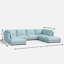 Load image into Gallery viewer, Derek Modular U- Shaped sofa with ottoman - 62" Left Chaise with 34" Ottoman | 123" Middle | 62" Right Chaise with 34" Ottoman
