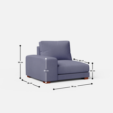 Load image into Gallery viewer, Derek modular right arm 3 seater sofa with ottoman - 133.5"
