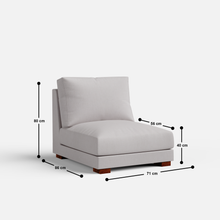 Load image into Gallery viewer, Derek modular right arm 5 seater sofa with ottoman - 127.5" | 61.6" Left chaise with 34" Ottoman

