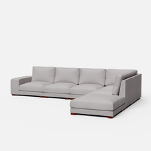 Load image into Gallery viewer, Derek modular right arm 5 seater sofa with ottoman - 127.5" | 61.6" Left chaise with 34" Ottoman
