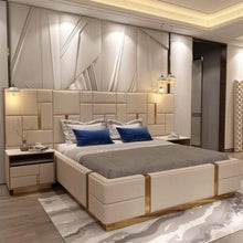 Load image into Gallery viewer, Julius Ultra Upholstered Bed With Manual Storage and Side Tables In Leatherette
