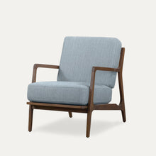Load image into Gallery viewer, Fermi Accent Chair Luxury in Walnut Sheesham and Hydrangea Blue
