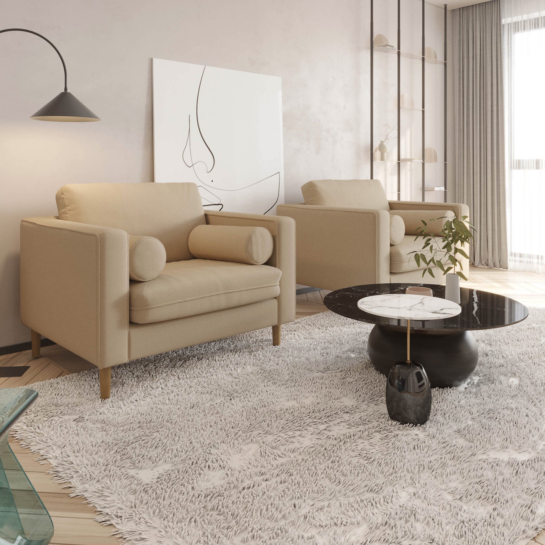 Palo Sofa | Chair (3.5 feet) | Removable Fabrics