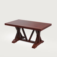 Load image into Gallery viewer, Gable Luxury Dining Table - Contemporary Farmhouse Style Spacious  6 Seater - 150 cm in Mahogany Finish
