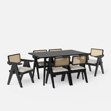 Load image into Gallery viewer, Helena-Pierre Black Dining Table Set -  4, 6 Seater - All Sizes
