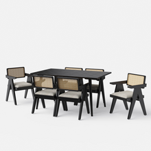 Load image into Gallery viewer, Helena-Pierre Black Dining Table Set - 6 Seater/150 cm

