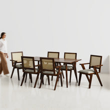 Load image into Gallery viewer, Helena-Flora Walnut Dining Table Set - 6 Seater/175 cm
