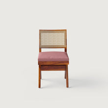 Load image into Gallery viewer, Jean Upholstered Chair in Honey Sheesham and Indian Red
