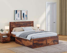 Load image into Gallery viewer, Chevora Bed in Sheesham wood (8 options) - Queen
