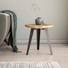 Load image into Gallery viewer, Side Table - Solid teak &amp; Black Legs
