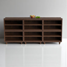 Load image into Gallery viewer, Stava Modular Shelving System | Solid Walnut/Teak/Oak Wood (4x3) | 8 Feet Length
