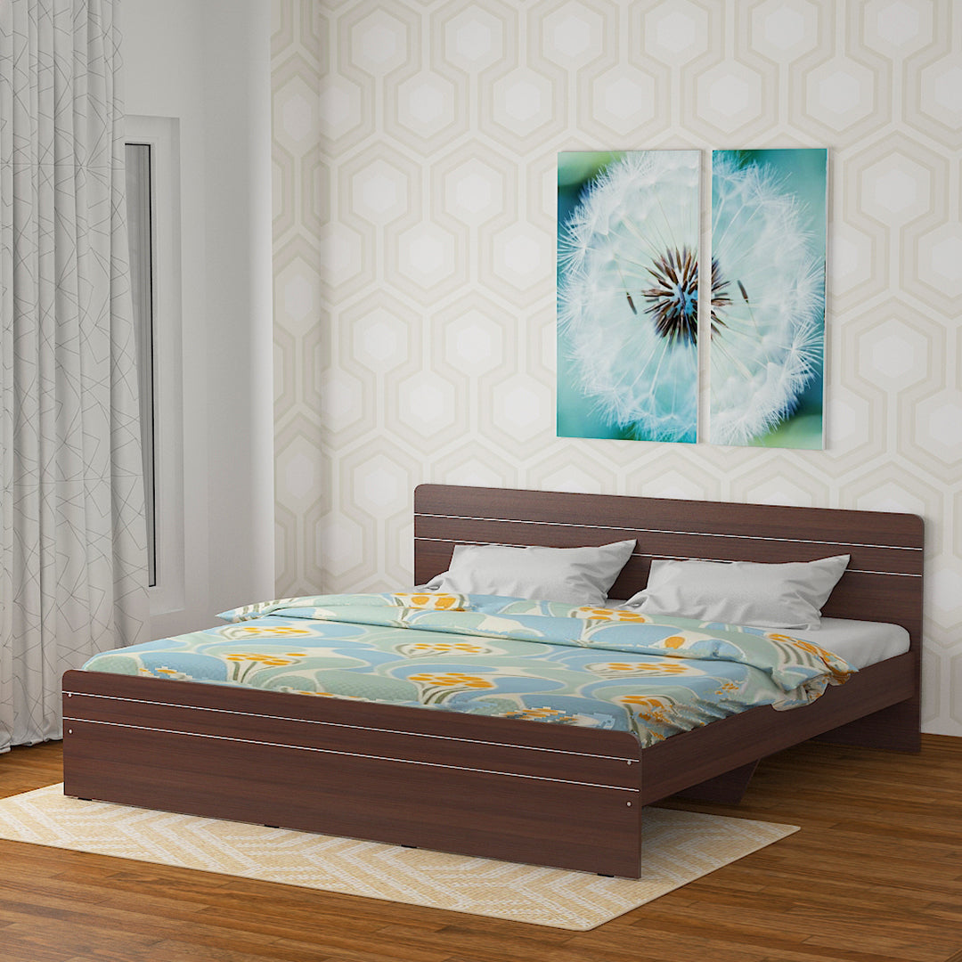 Golden Mayer Freesia Queen Size Bed In Dark Acacia Colour
