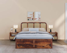 Load image into Gallery viewer, Amara Bed in Sheesham wood with cane (8 options) - Queen Size

