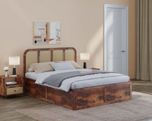 Load image into Gallery viewer, Amara Bed in Sheesham wood with cane (8 options) - Queen Size
