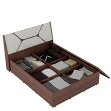 Load image into Gallery viewer, Golden Mayer Dhalia King Size Bed With Storage In Dark Acacia With Frosty White Colour
