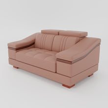 Load image into Gallery viewer, Leather Sofa Rossato | Adjustable Headrest &amp; Wooden Panel Armrests | Premium Design with Console Options: Speakers, Storage, &amp; Cup Holders | Direct from Factory
