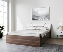 Load image into Gallery viewer, Golden Mayer Dhalia King Size Bed With Storage In Dark Acacia With Frosty White Colour
