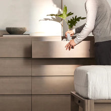 Load image into Gallery viewer, Stava Bedside Table | Solid Walnut/Teak/Oak Wood (Open) | 3 Feet Length
