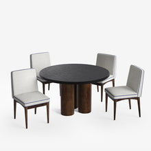 Load image into Gallery viewer, Amor-Lidia Textured Black Dining Table Set with Premium Trimming -  2, 4 &amp; 6 Seater/ All sizes
