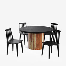 Load image into Gallery viewer, Luis-Polly Textured Black Dining Table Set -  2, 4 &amp; 6 Seater/ All sizes
