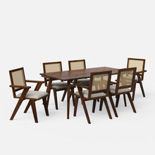 Load image into Gallery viewer, Helena-Flora Walnut Dining Table Set - 6 Seater/175 cm
