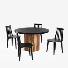 Load image into Gallery viewer, Luis-Polly Textured Black Dining Table Set -  2, 4 &amp; 6 Seater/ All sizes
