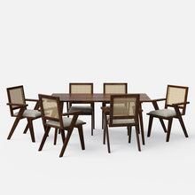 Load image into Gallery viewer, Helena-Flora Walnut Dining Table Set - 6 Seater/175 cm
