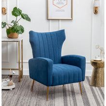 Load image into Gallery viewer, Velvet Majesty Throne Wing Chair
