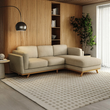 Load image into Gallery viewer, Lumo Sofa | L Shaped Left Sectional | Polyfill Cushions (7.5 feet)
