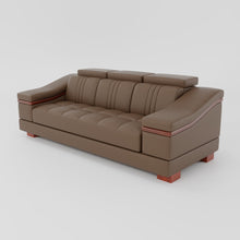 Load image into Gallery viewer, Leather Sofa Rossato | Adjustable Headrest &amp; Wooden Panel Armrests | Premium Design with Console Options: Speakers, Storage, &amp; Cup Holders | Direct from Factory
