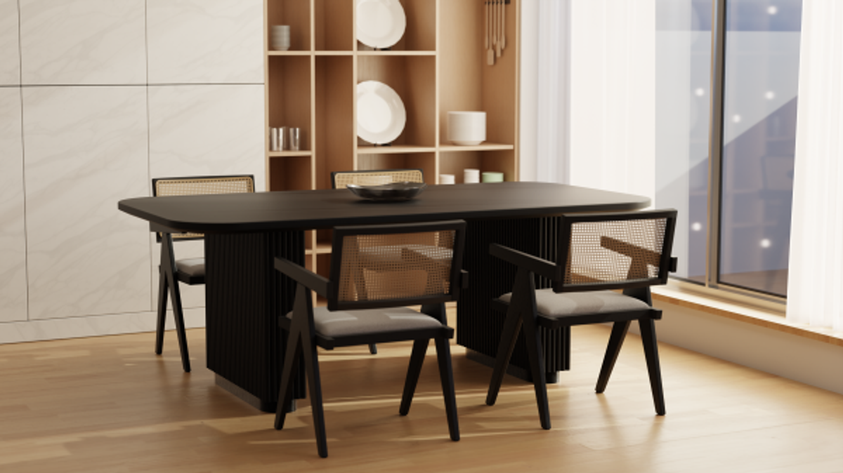 Arcadia With Verve 6 Seater Dining Set - Black
