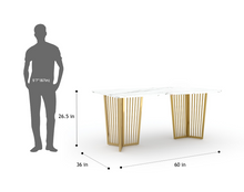Load image into Gallery viewer, Pearsk Dining Table with White Engineered Marble Top - 4 Seater
