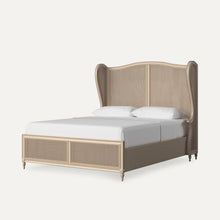 Load image into Gallery viewer, Chantel Distressed White Rattan Cane Bed
