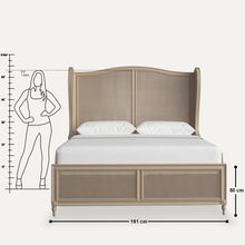 Load image into Gallery viewer, Chantel Distressed White Rattan Cane Bed
