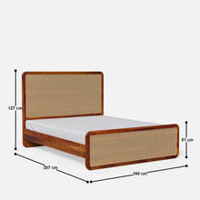 Load image into Gallery viewer, Julius Solid Wood Natural Rattan Bed
