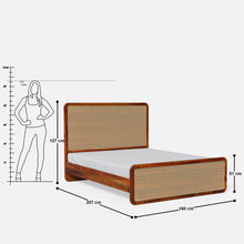 Load image into Gallery viewer, Julius Solid Wood Natural Rattan Bed
