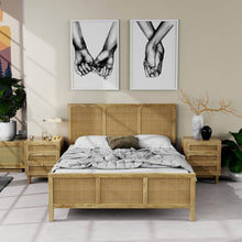 Load image into Gallery viewer, Adelaide Solid Wood Rattan Bed
