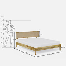 Load image into Gallery viewer, California Solid Wood Rattan Bed
