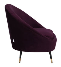 Load image into Gallery viewer, Mariana Velvet Finish Barrel Chair with Foot Stool in Wine Colour
